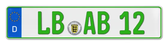 Grüne Kennzeichen LB online bestellen