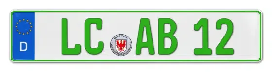 Grüne Kennzeichen LC online bestellen