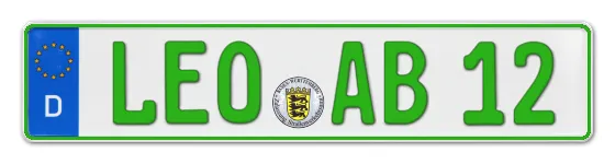 Grüne Kennzeichen LEO online bestellen