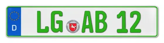 Grüne Kennzeichen LG online bestellen
