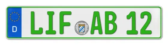 Grüne Kennzeichen LIF online bestellen