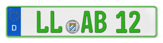 Grüne Kennzeichen LL online bestellen