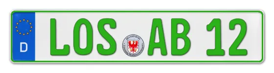 Grüne Kennzeichen LOS online bestellen