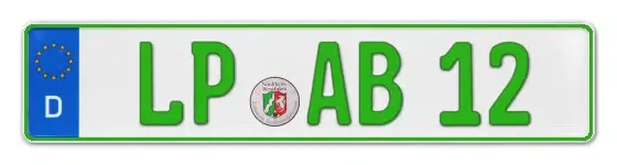 Grüne Kennzeichen LP online bestellen