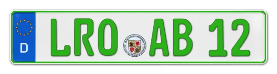Grüne Kennzeichen LRO online bestellen