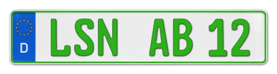 Grüne Kennzeichen LSN online bestellen