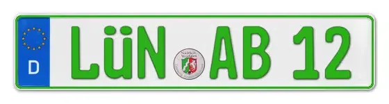 Grüne Kennzeichen LÜN online bestellen