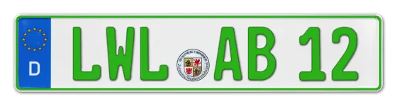 Grüne Kennzeichen LWL online bestellen