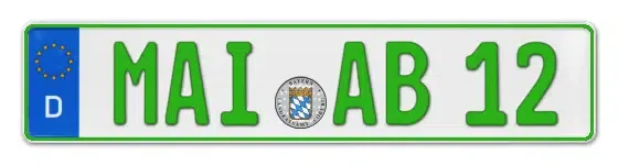 Grüne Kennzeichen MAI online bestellen