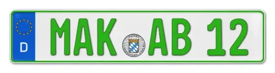 Grüne Kennzeichen MAK online bestellen