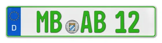 Grüne Kennzeichen MB online bestellen