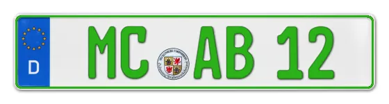 Grüne Kennzeichen MC online bestellen