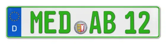 Grüne Kennzeichen MED online bestellen