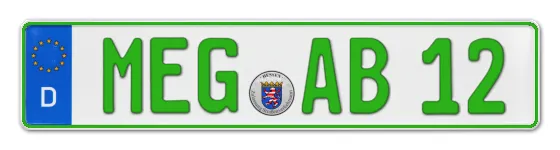 Grüne Kennzeichen MEG online bestellen