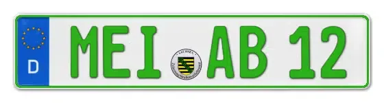 Grüne Kennzeichen MEI online bestellen