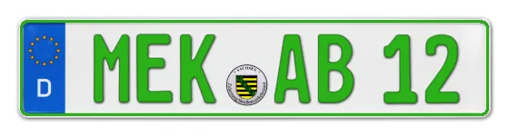 Grüne Kennzeichen MEK online bestellen