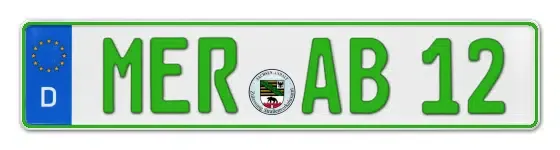 Grüne Kennzeichen MER online bestellen