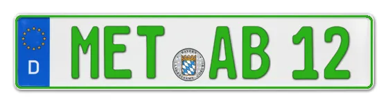 Grüne Kennzeichen MET online bestellen