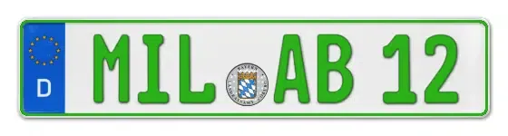 Grüne Kennzeichen MIL online bestellen