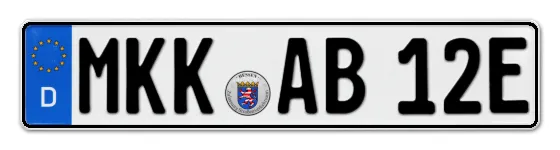 E-Kennzeichen Main-Kinzig-Kreis als Wunschkennzeichen online reservieren