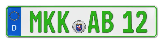 Grüne Kennzeichen MKK online bestellen