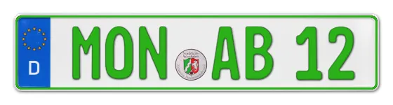 Grüne Kennzeichen MON online bestellen