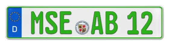 Grüne Kennzeichen MSE online bestellen