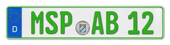 Grüne Kennzeichen MSP online bestellen