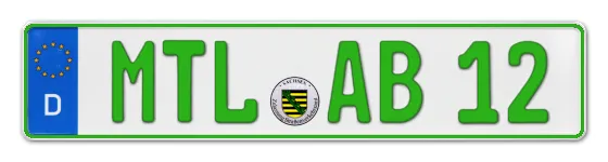 Grüne Kennzeichen MTL online bestellen