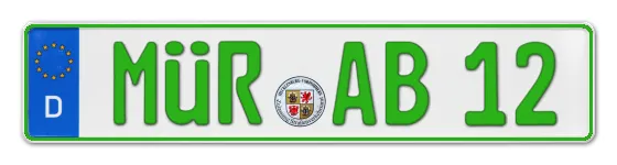 Grüne Kennzeichen MÜR online bestellen