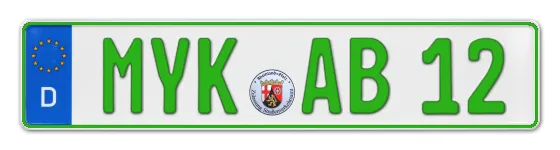 Grüne Kennzeichen MYK online bestellen