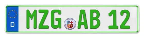 Grüne Kennzeichen MZG online bestellen