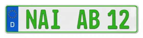 Grüne Kennzeichen NAI online bestellen