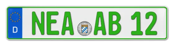 Grüne Kennzeichen NEA online bestellen