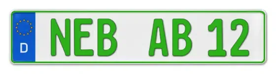 Grüne Kennzeichen NEB online bestellen