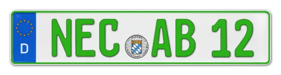 Grüne Kennzeichen NEC online bestellen