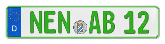 Grüne Kennzeichen NEN online bestellen