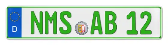 Grüne Kennzeichen NMS online bestellen