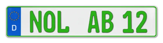 Grüne Kennzeichen NOL online bestellen