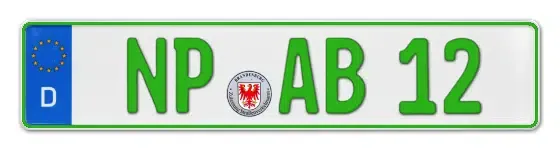 Grüne Kennzeichen NP online bestellen