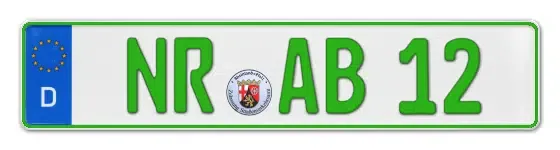 Grüne Kennzeichen NR online bestellen