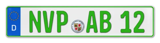 Grüne Kennzeichen NVP online bestellen