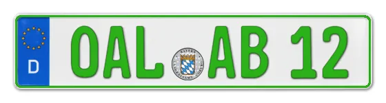 Grüne Kennzeichen OAL online bestellen