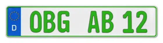 Grüne Kennzeichen OBG online bestellen