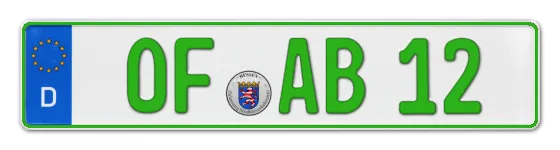 Grüne Kennzeichen OF online bestellen