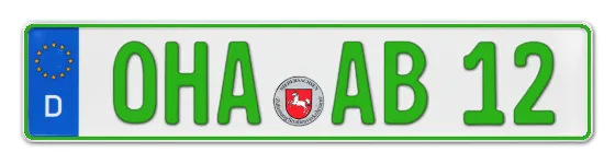 Grüne Kennzeichen OHA online bestellen