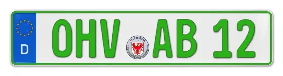 Grüne Kennzeichen OHV online bestellen