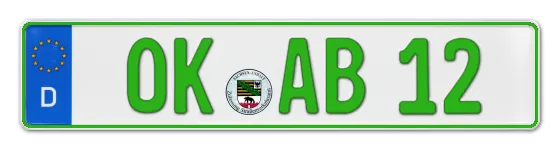 Grüne Kennzeichen OK online bestellen