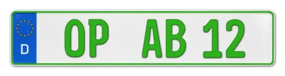 Grüne Kennzeichen OP online bestellen