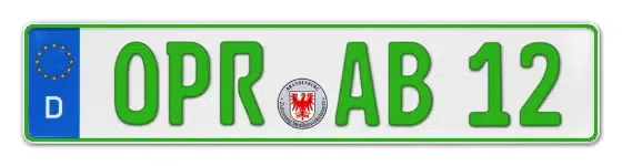 Grüne Kennzeichen OPR online bestellen